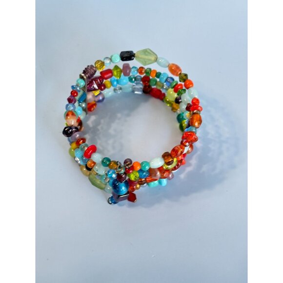 Handcrafted Multicolor Glass Beaded Wrap Bracelet - Picture 10 of 10